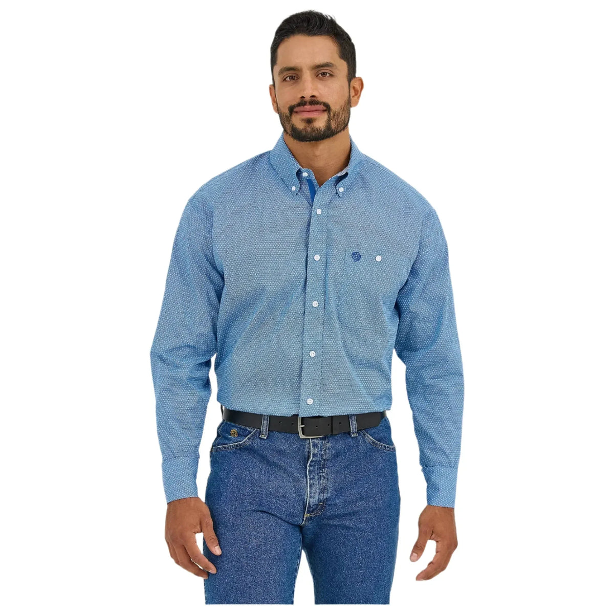 Men's Wrangler George Strait™ Long Sleeve Button Down One Pocket Shirt 112365377 - Crazy House Western Wear