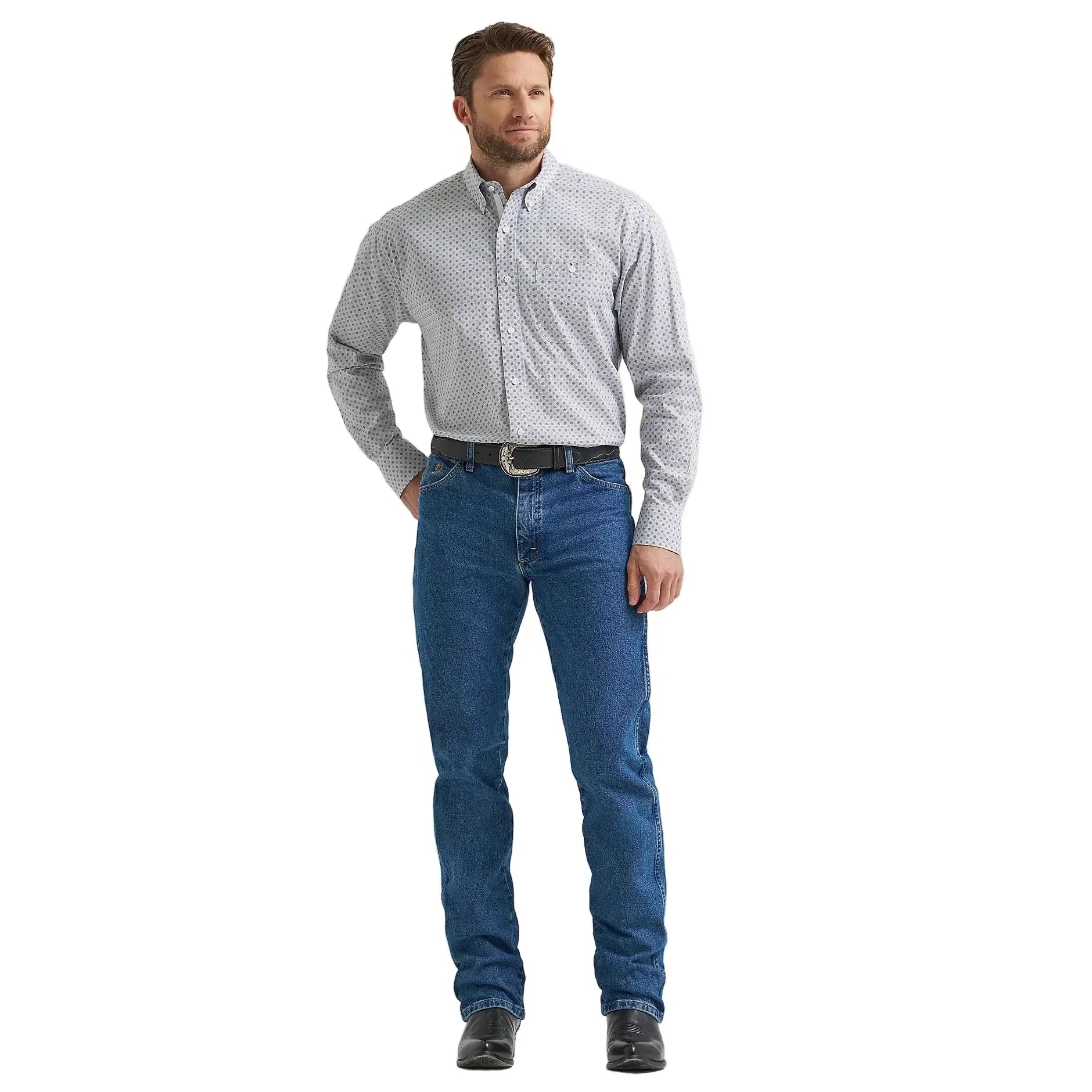 Men's Wrangler George Strait Long Sleeve Button Down One Pocket Shirt 112369599