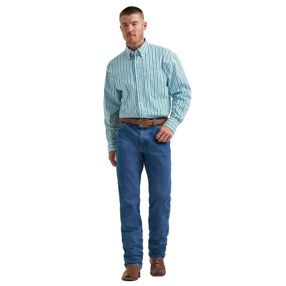 Men's Wrangler George Strait Long Sleeve Button Down One Pocket Shirt 112374596