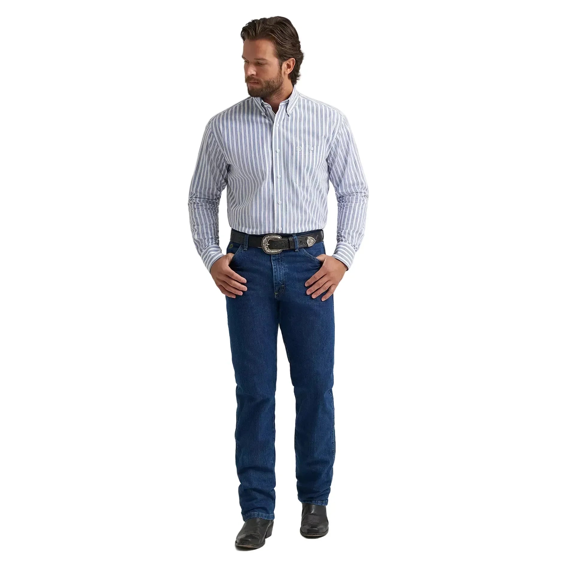 Men's Wrangler George Strait Long Sleeve Button Down One Pocket Shirt 112379063