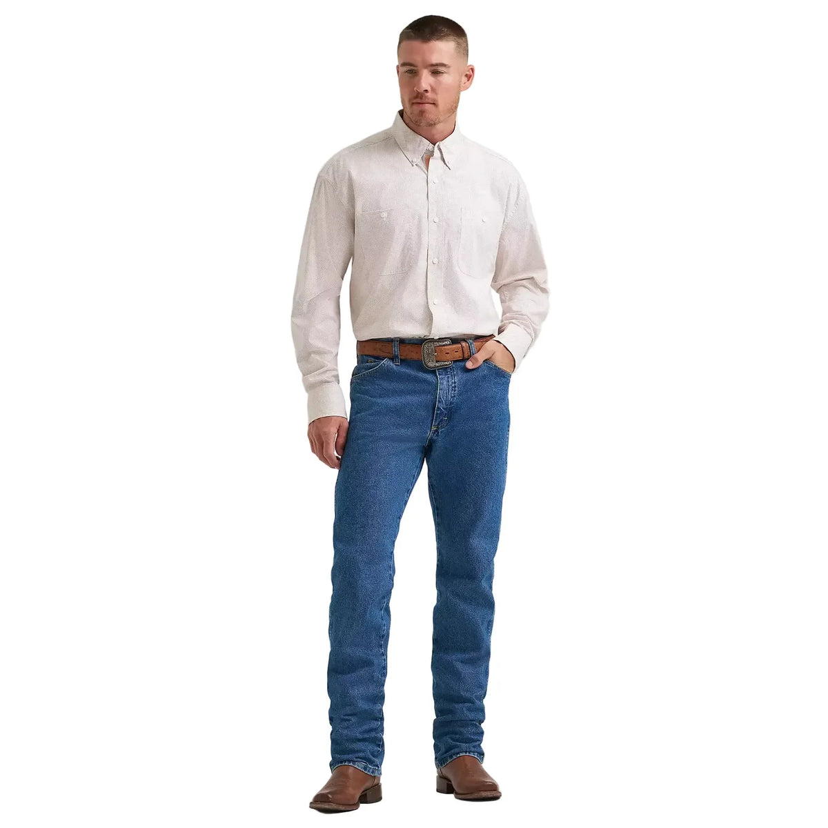 Men's Wrangler® George Strait™ Long Sleeve Button Down Two Pocket Shirt 112374612