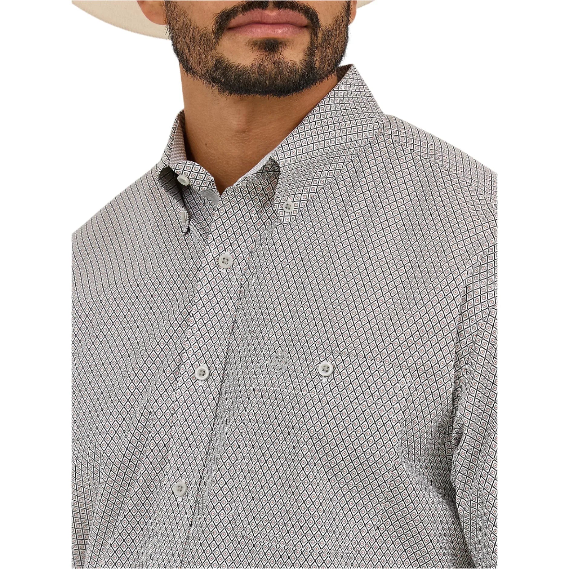 Men's Wrangler George Strait™ Short Sleeve Two Pocket Button Down Shirt 112365414 - Crazy House Western Wear
