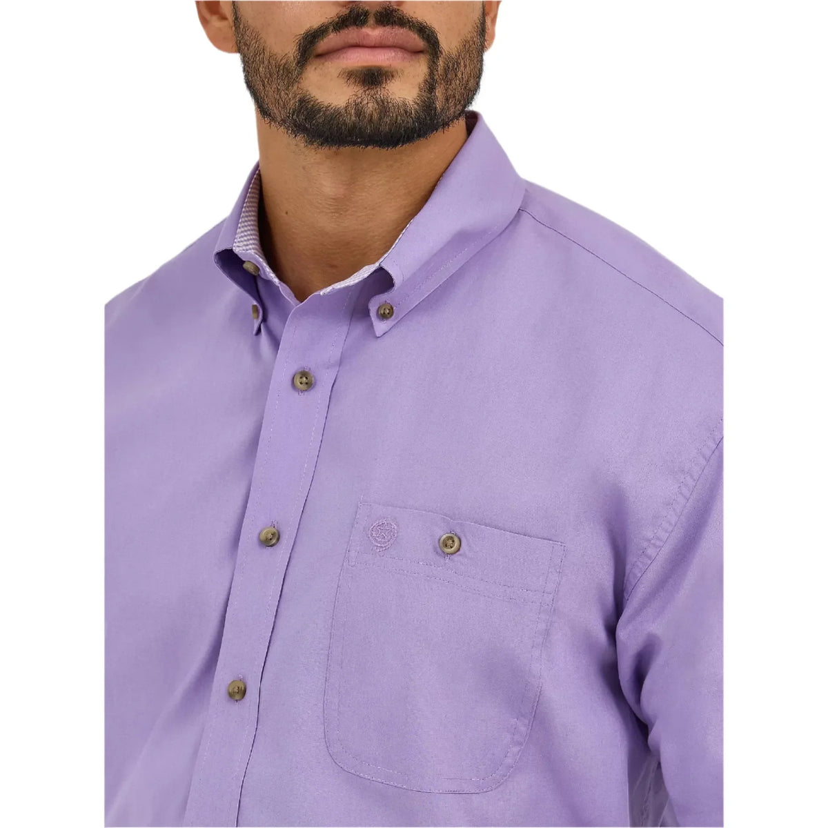 Men's Wrangler George Strait™ Solid One Pocket Button Down Shirt 112365382 - Crazy House Western Wear
