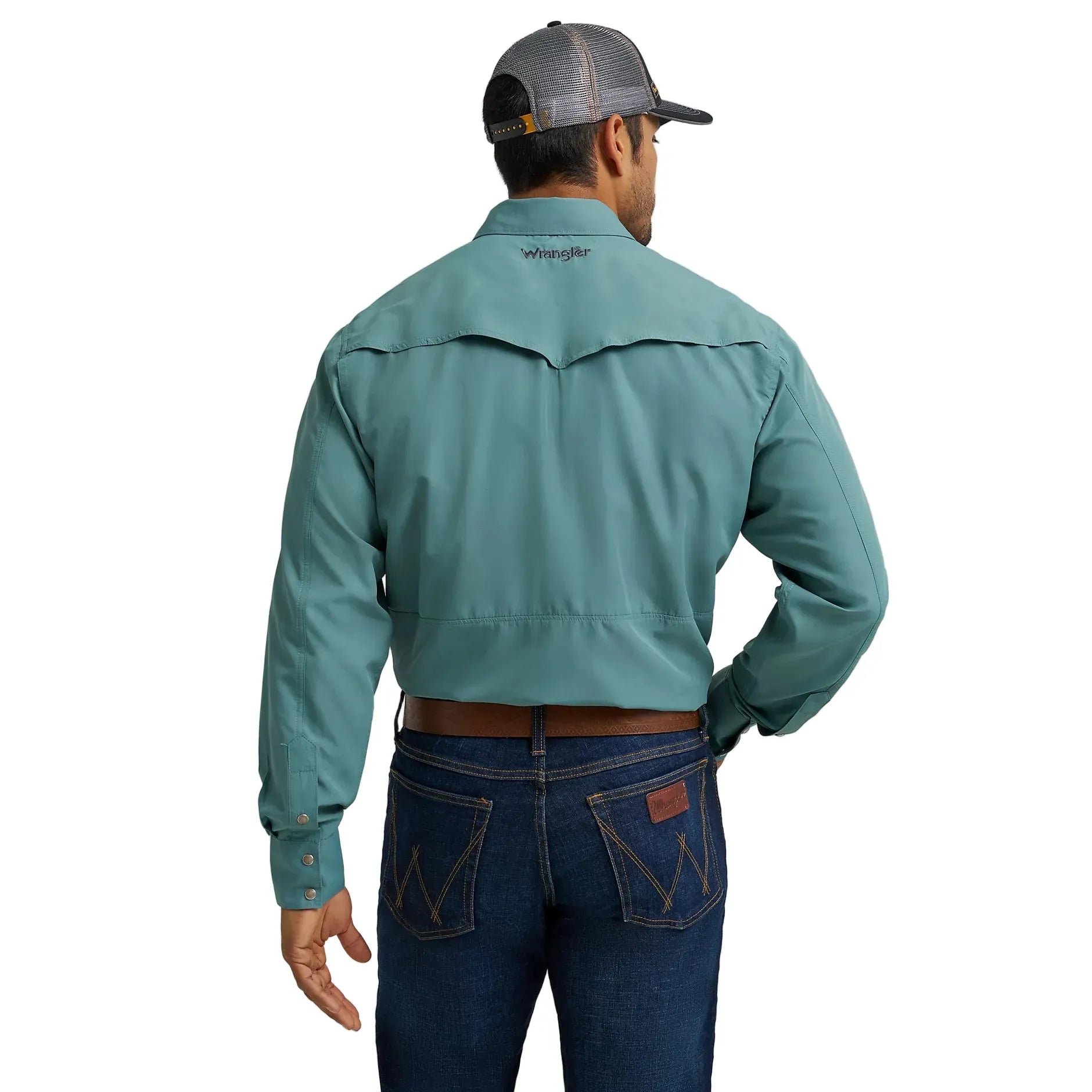 Men's Wrangler Performance Snap Long Sleeve Solid Shirt 112368052