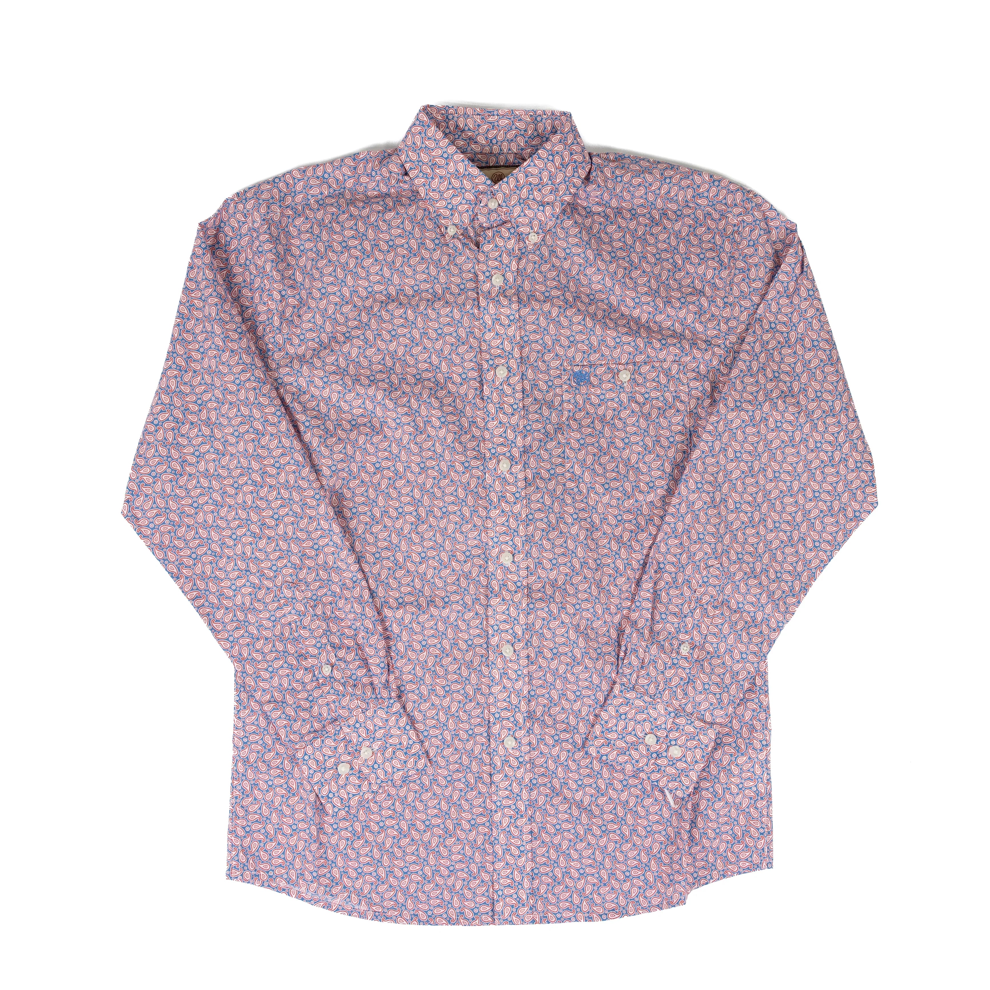 Men's Wrangler Red Print Classic Relaxed Fit Shirt 112374600