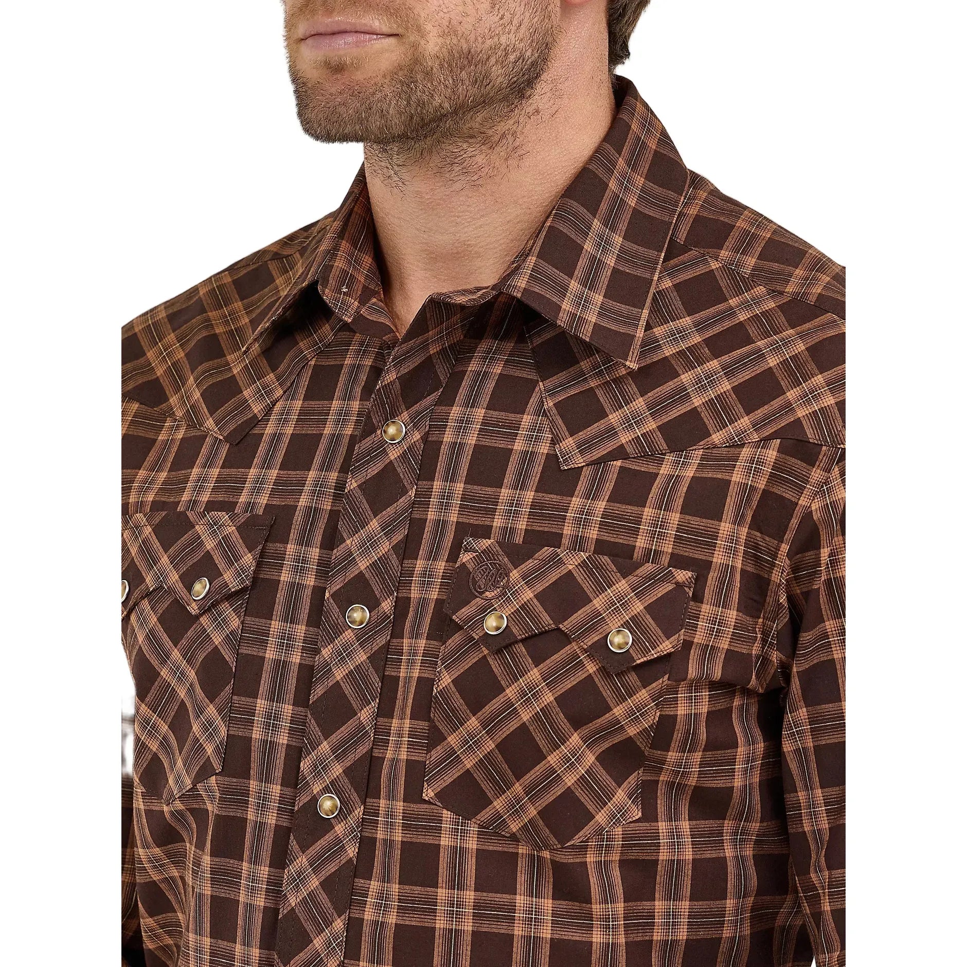 Men's Wrangler Retro Long Sleeve Sawtooth Snap Pocket Western Shirt 112368075