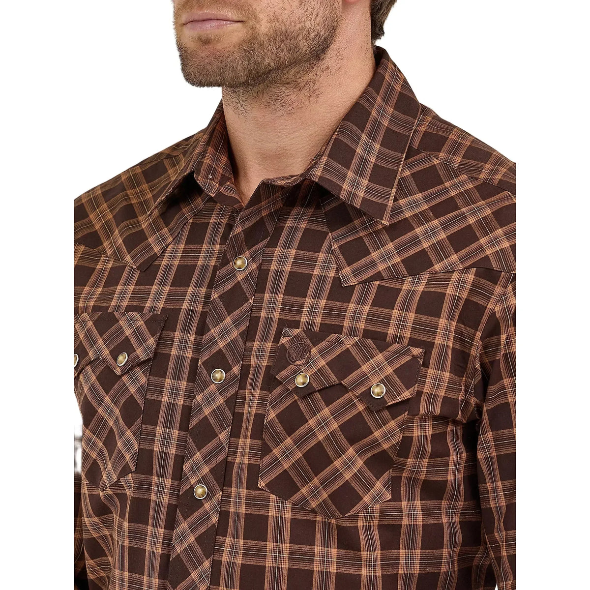 Men's Wrangler Retro Long Sleeve Sawtooth Snap Pocket Western Shirt 112368075