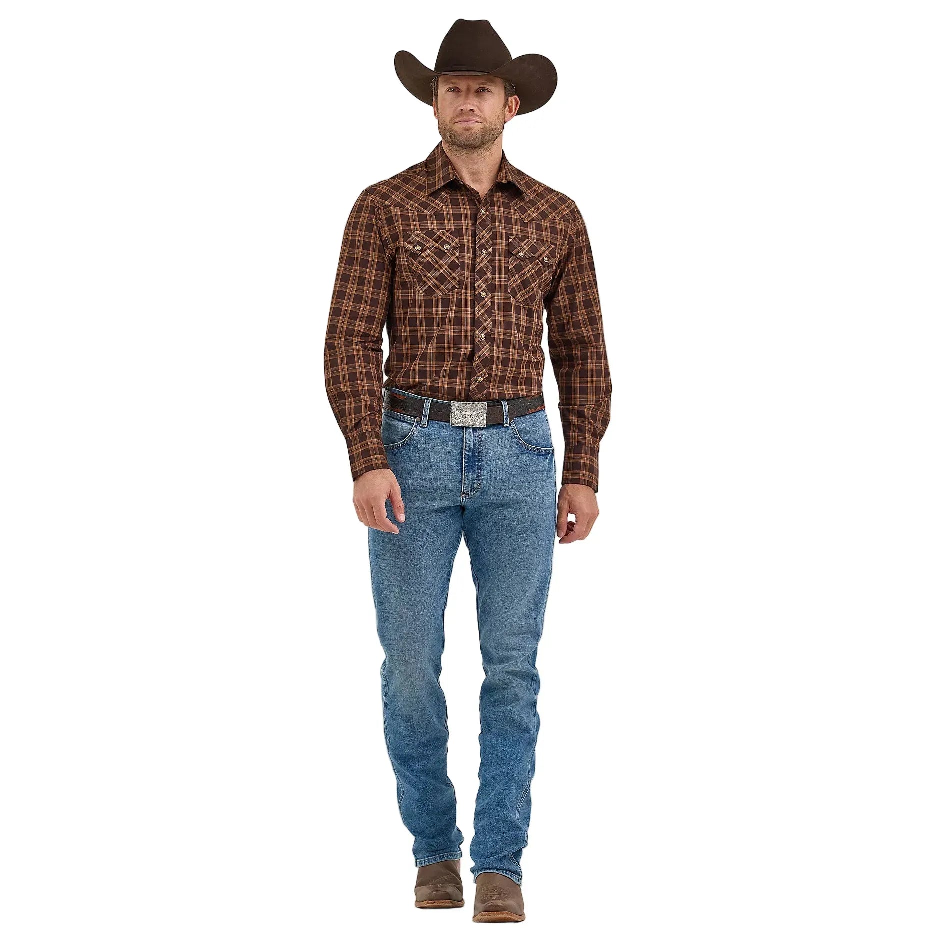 Men's Wrangler Retro Long Sleeve Sawtooth Snap Pocket Western Shirt 112368075