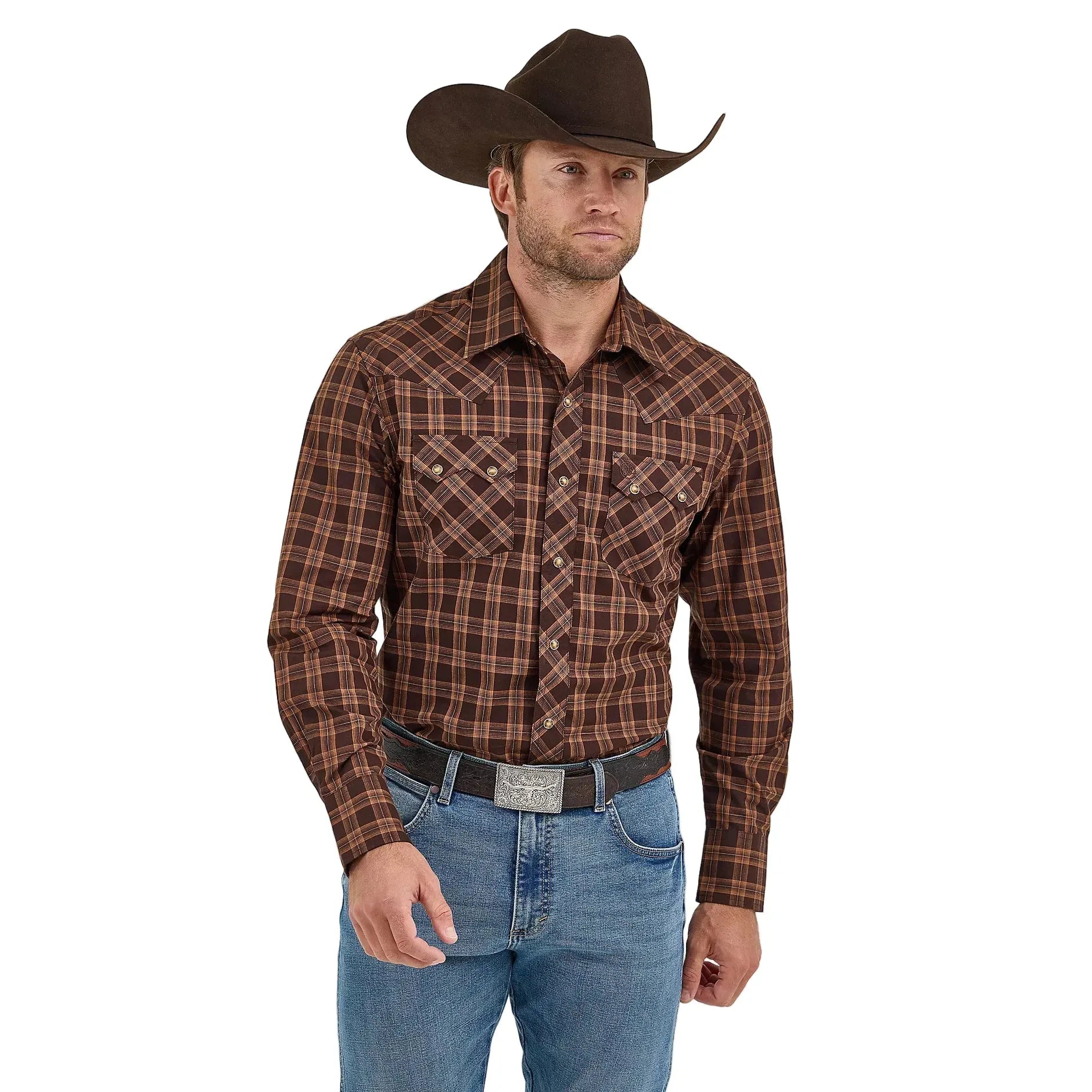 Men's Wrangler Retro Long Sleeve Sawtooth Snap Pocket Western Shirt 112368075