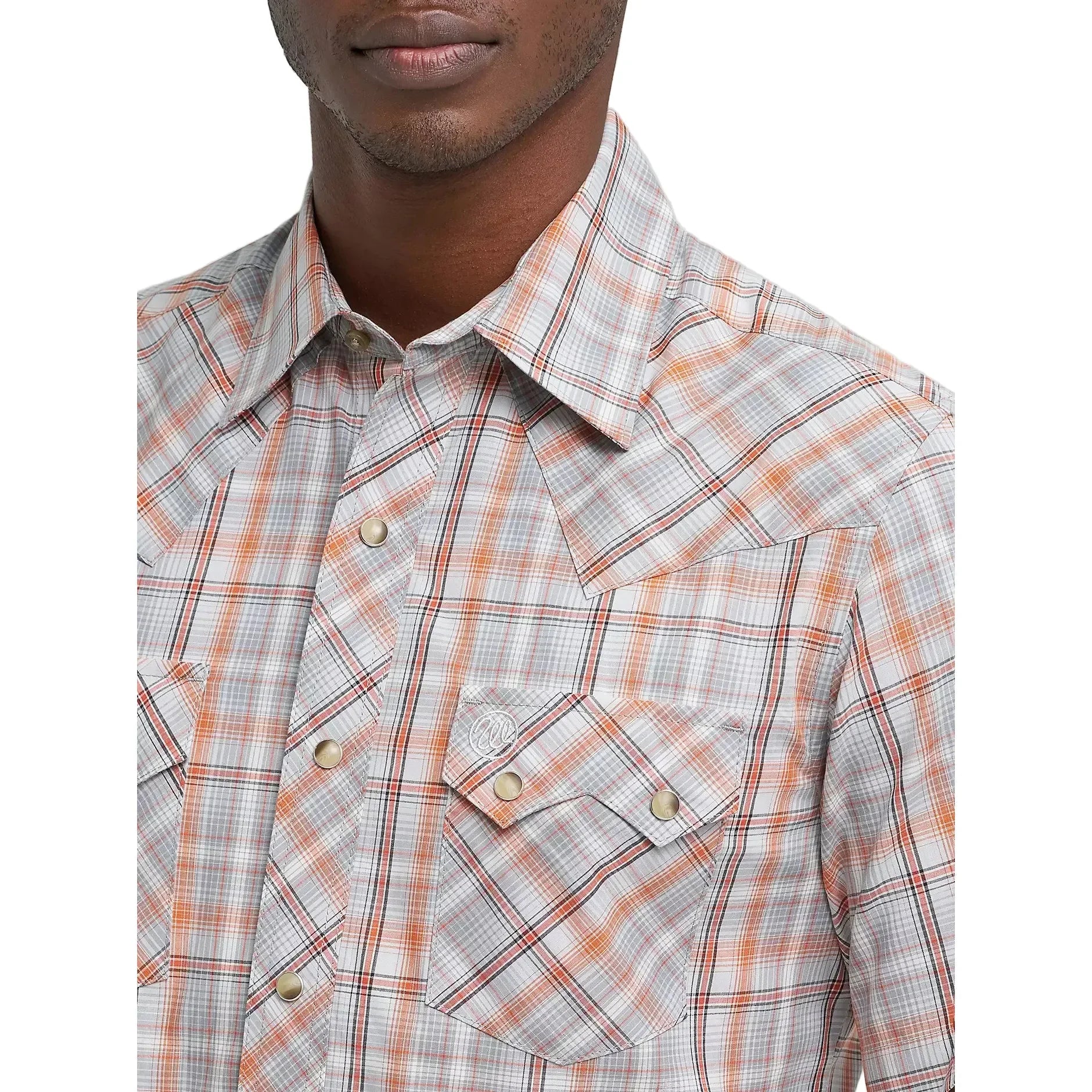 Men's Wrangler Retro® Short Sleeve Sawtooth Pocket Western Snap Shirt 112378935