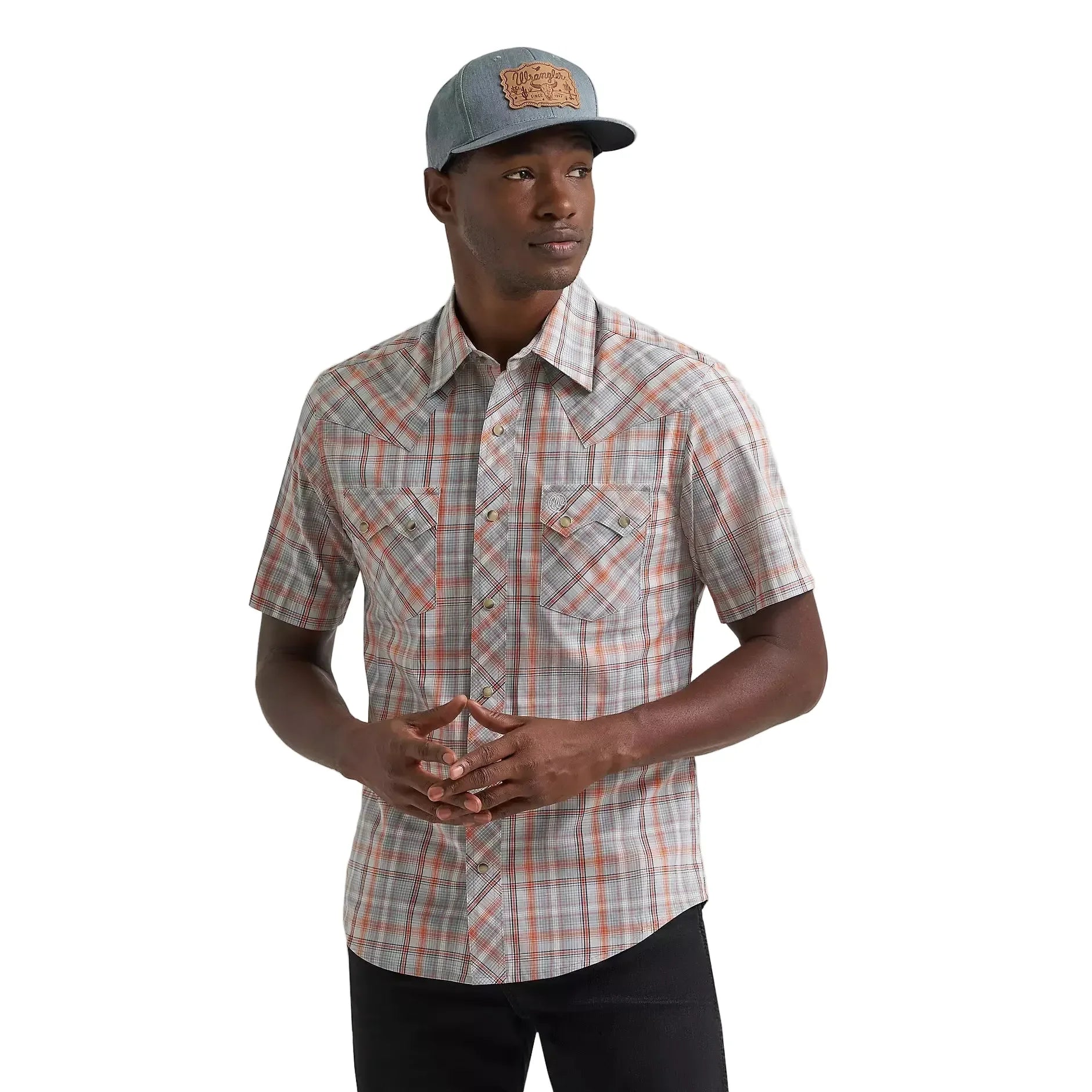 Men's Wrangler Retro® Short Sleeve Sawtooth Pocket Western Snap Shirt 112378935
