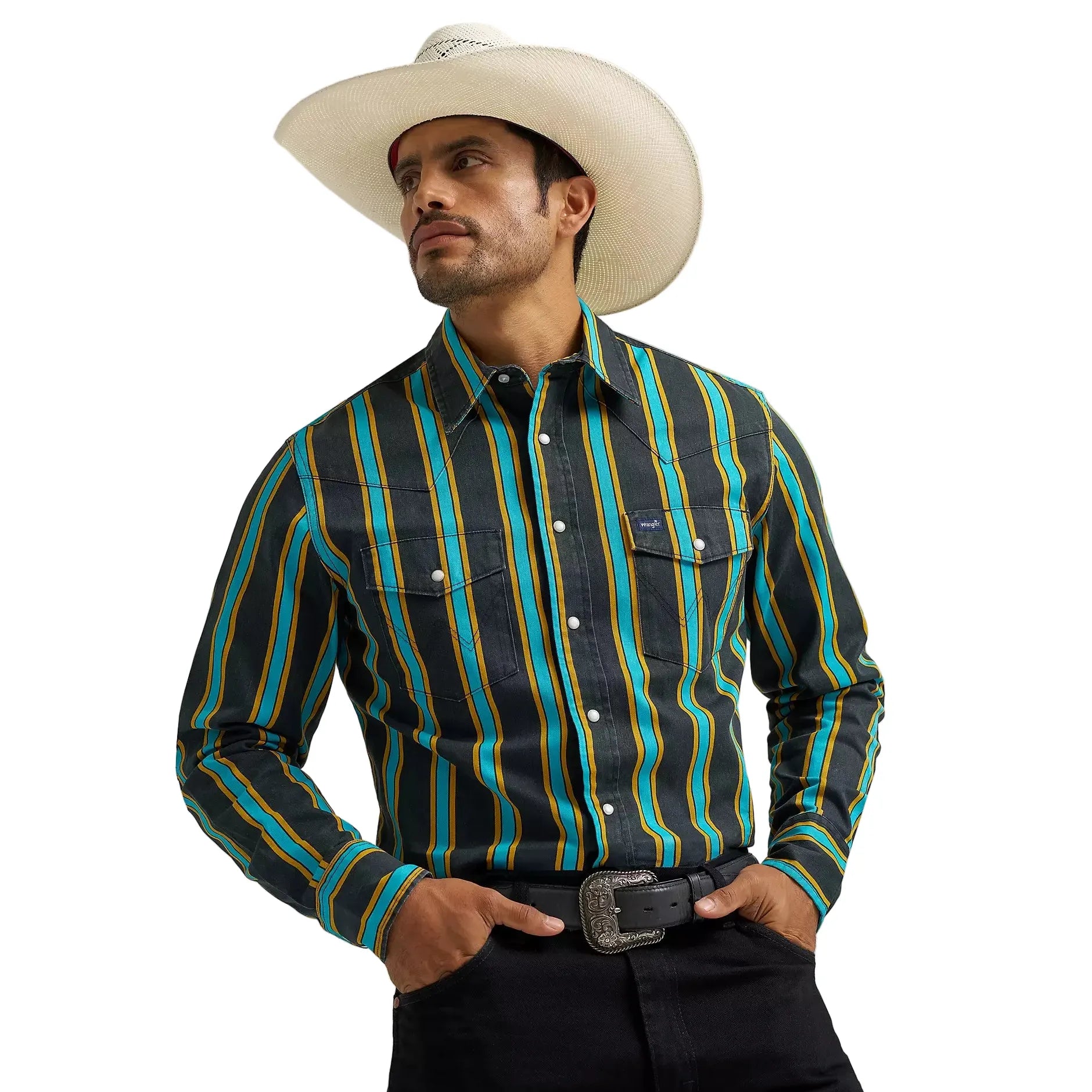 Men's Wrangler Vintage-Inspired Brushpopper Western Snap Work Shirt 112375714