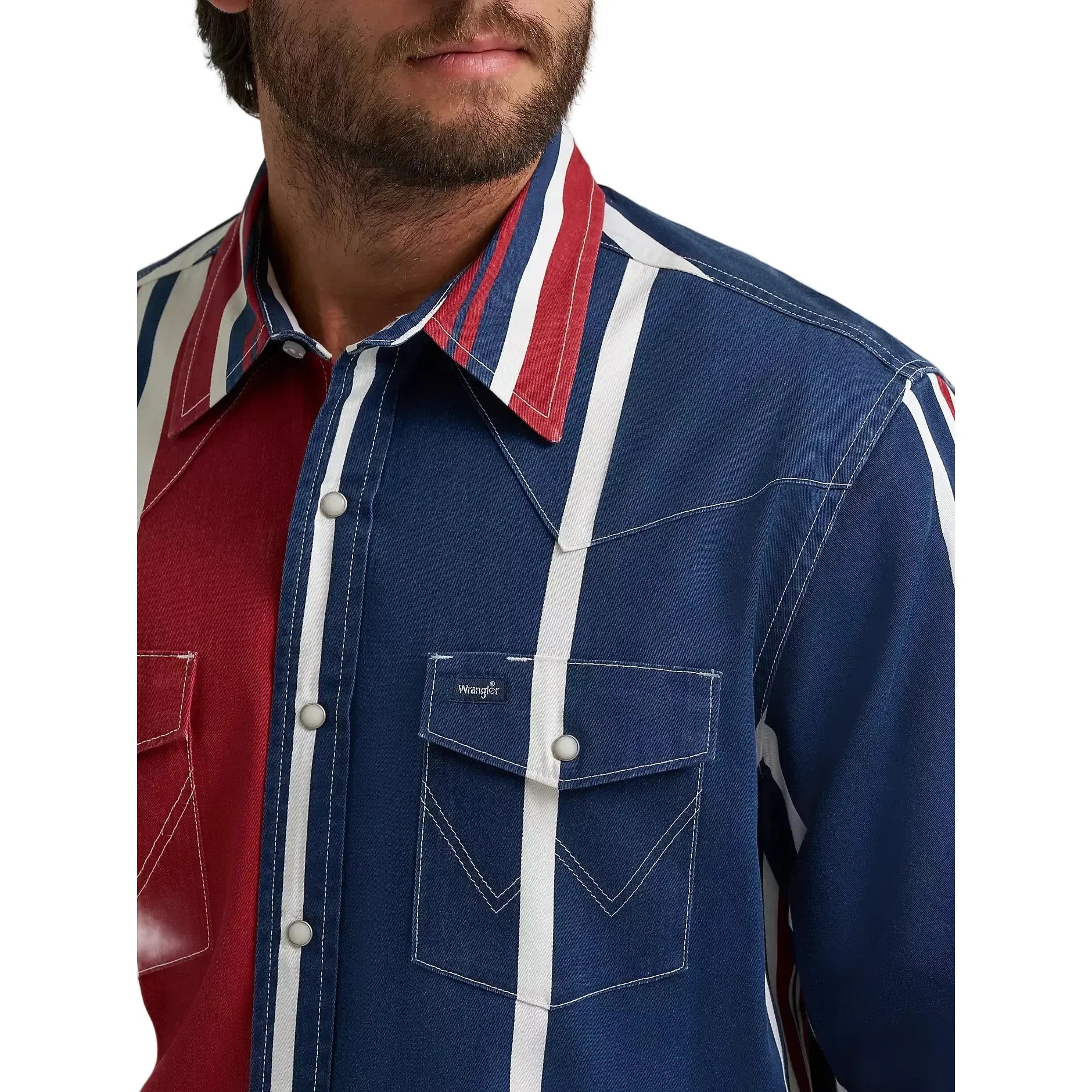 Men's Wrangler Vintage-Inspired Brushpopper Western Snap Work Shirt 112375916