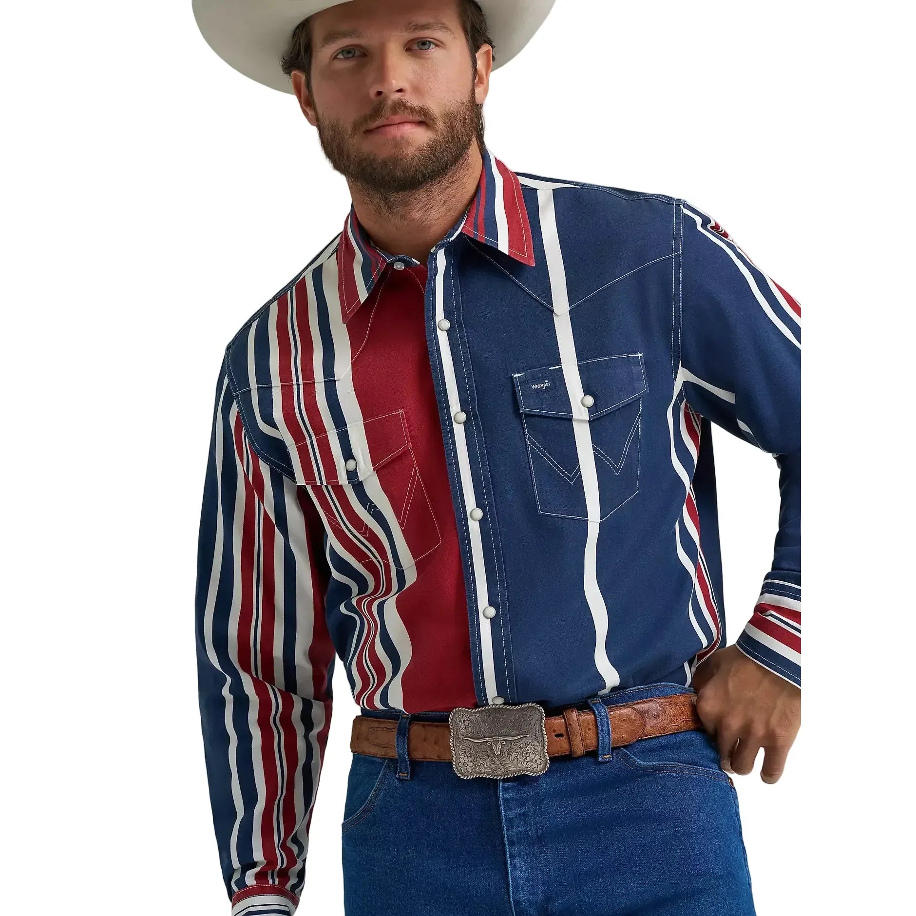 Men's Wrangler Vintage-Inspired Brushpopper Western Snap Work Shirt 112375916
