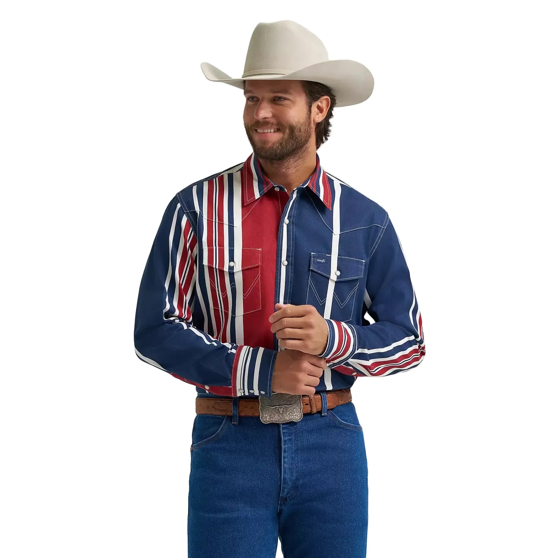 Men's Wrangler Vintage-Inspired Brushpopper Western Snap Work Shirt 112375916