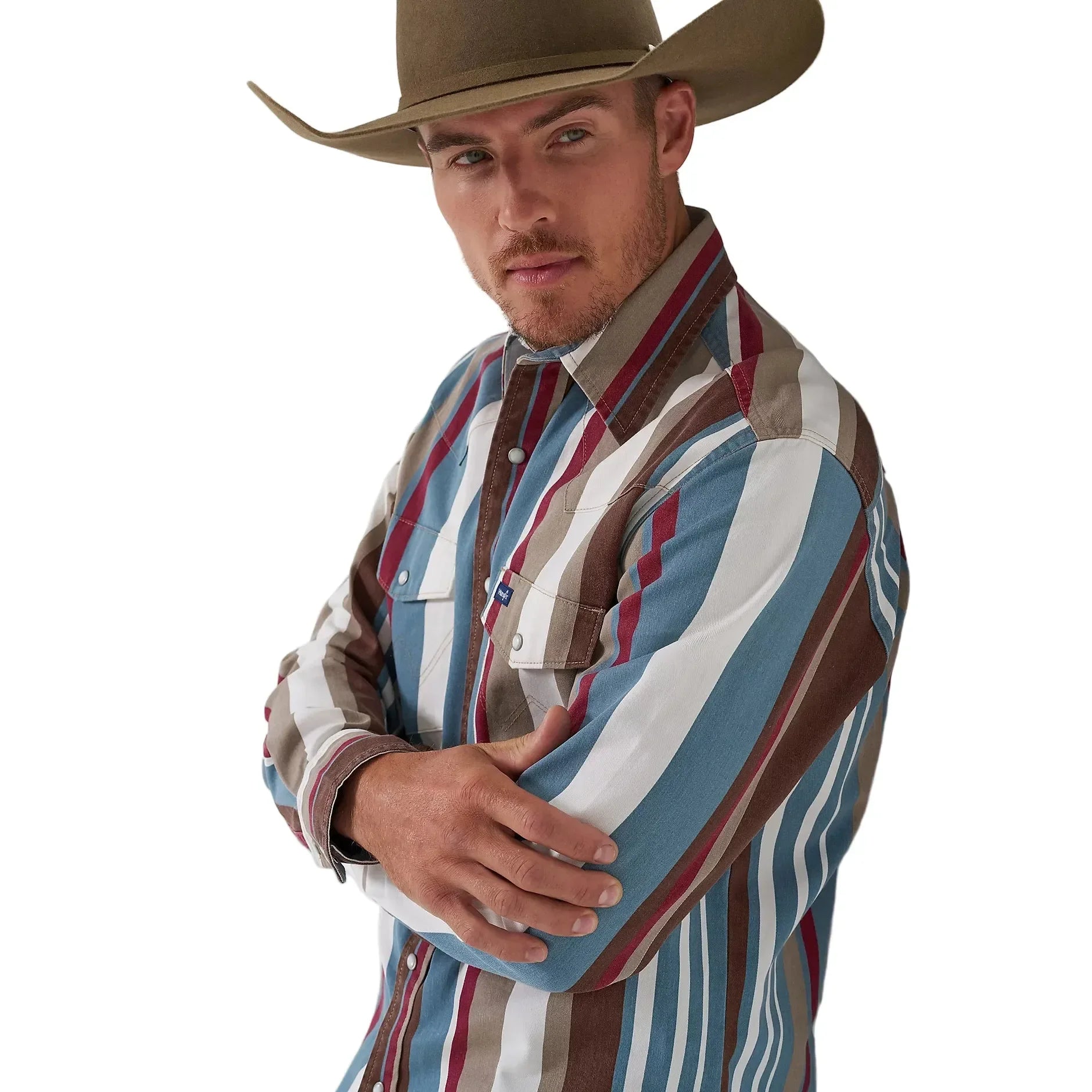 Men's Wrangler Vintage-Inspired Brushpopper Western Snap Work Shirt