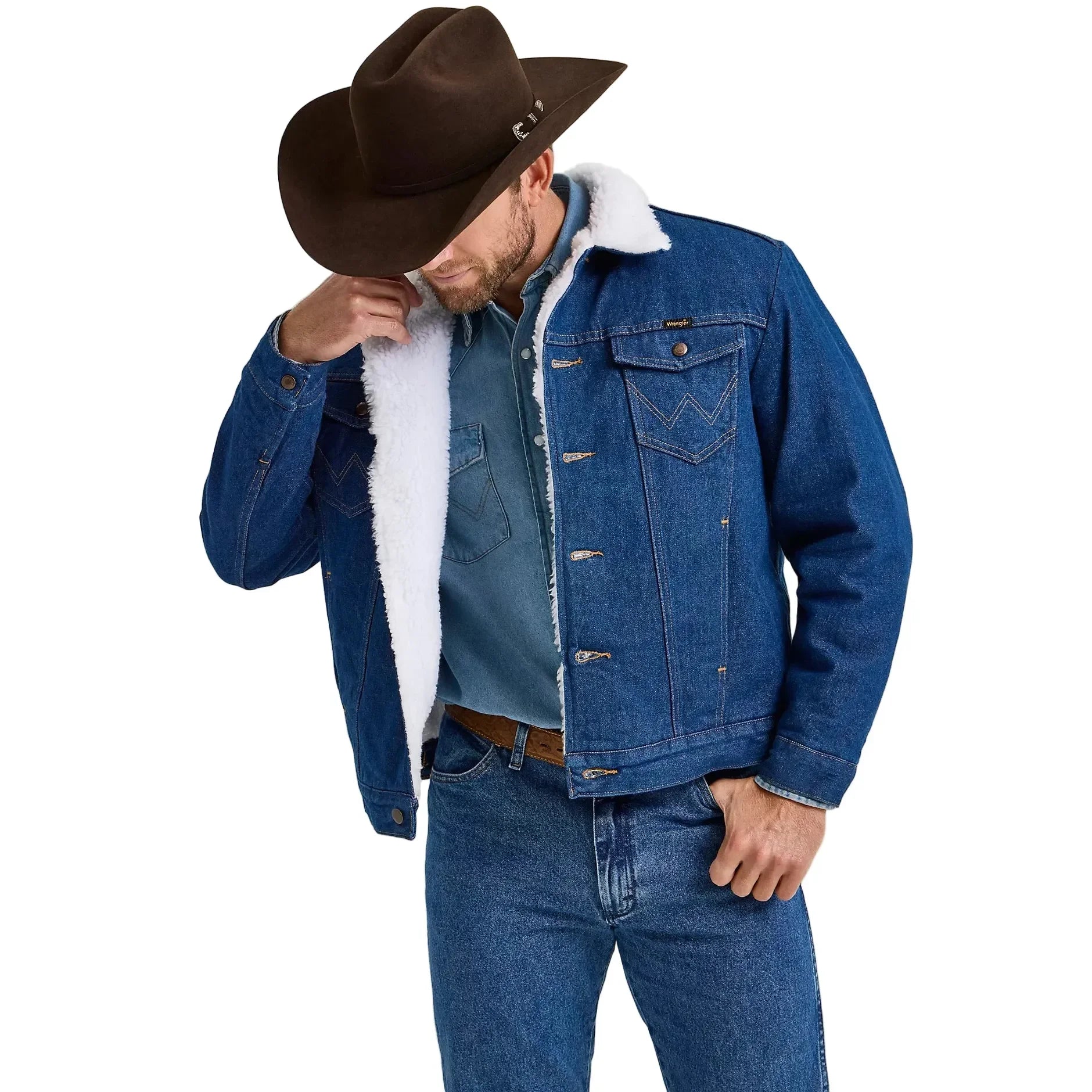 Men's Wrangler Western Sherpa Lined Denim Jacket