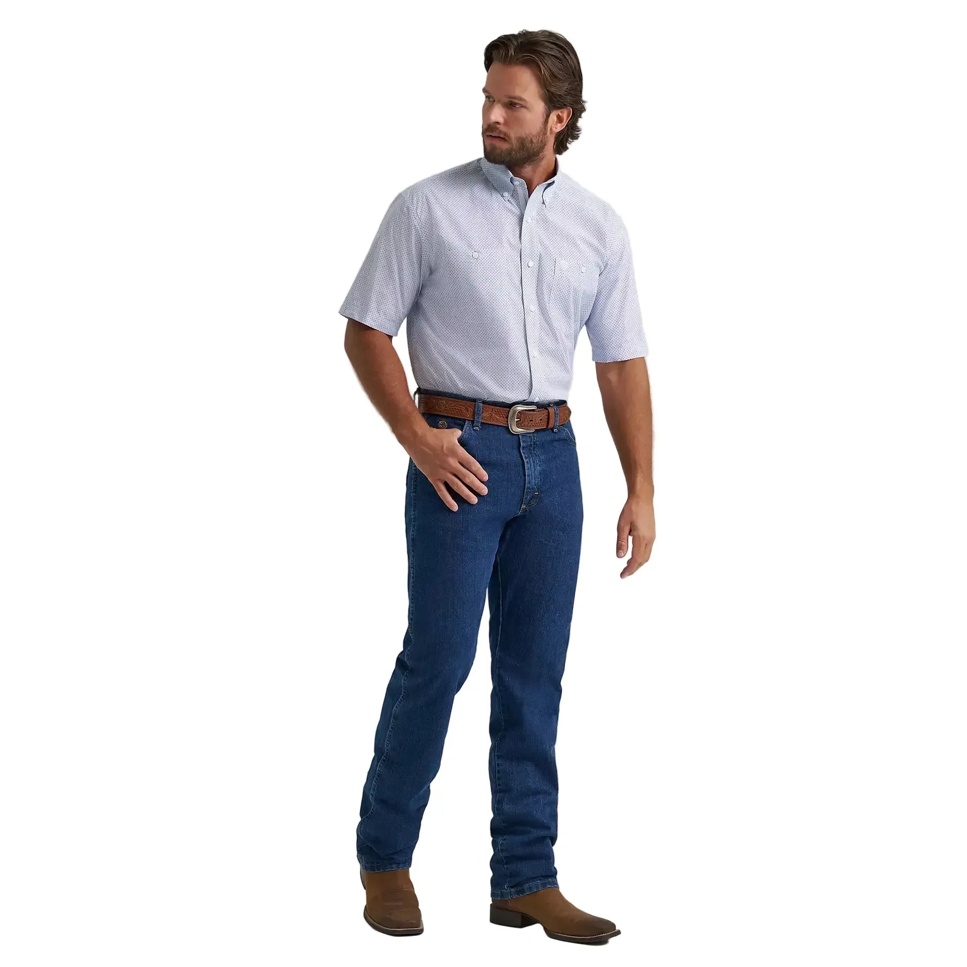 Men's Wrangler Wrangler® George Strait™ Short Sleeve Two Pocket Button Down Shirt 112379059