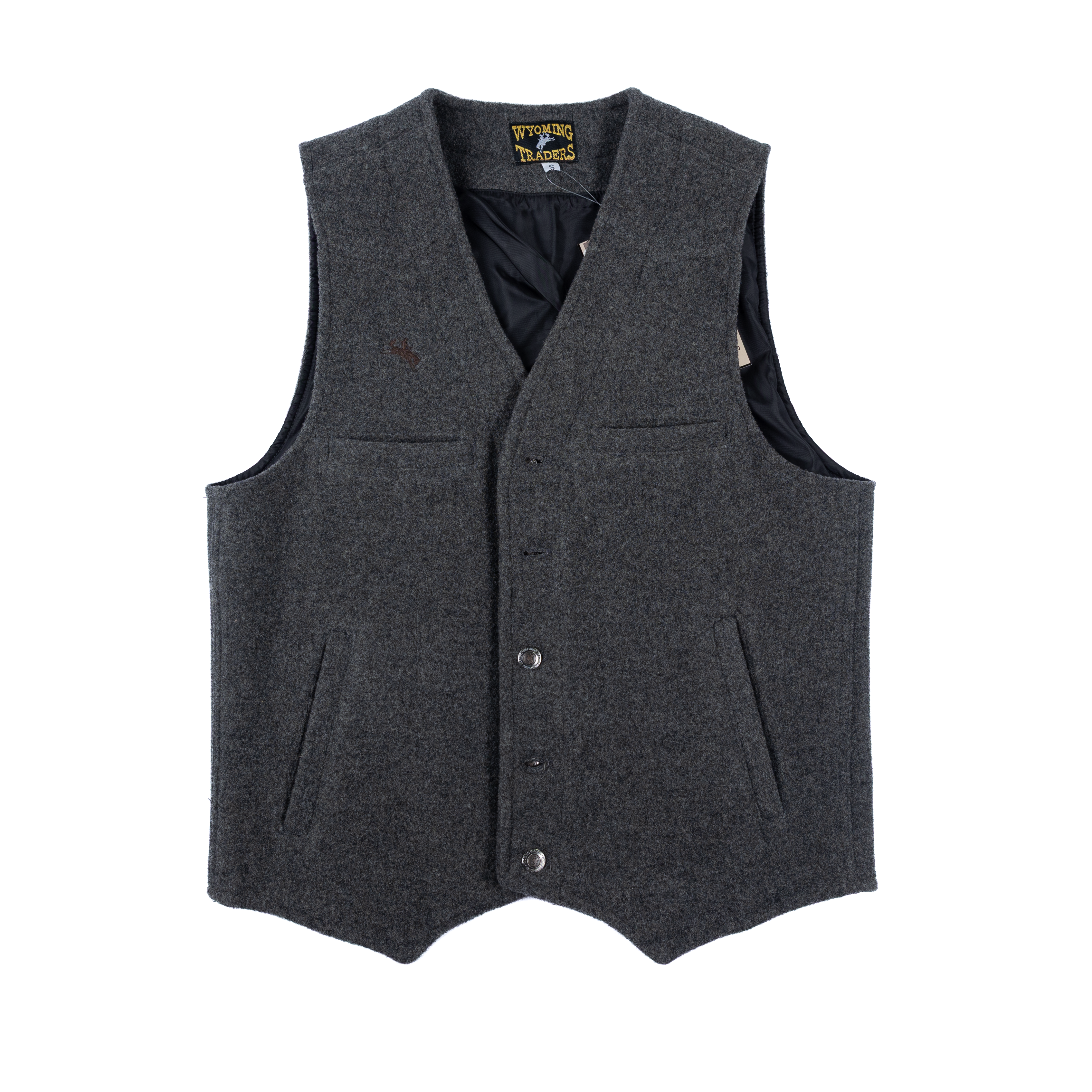 Ovy Cotton Wool V-neck Knit Vest チャコール Cotton Wool V-neck