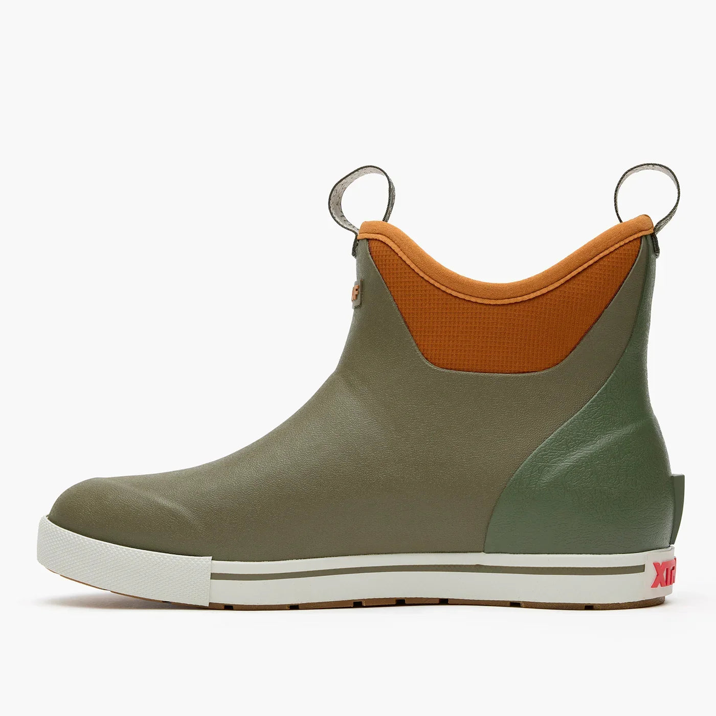 Men's XTRATUF Camp Fleece Lined Dark Olive/Spice 6 Inch Ankle Deck Boot XMADBC30