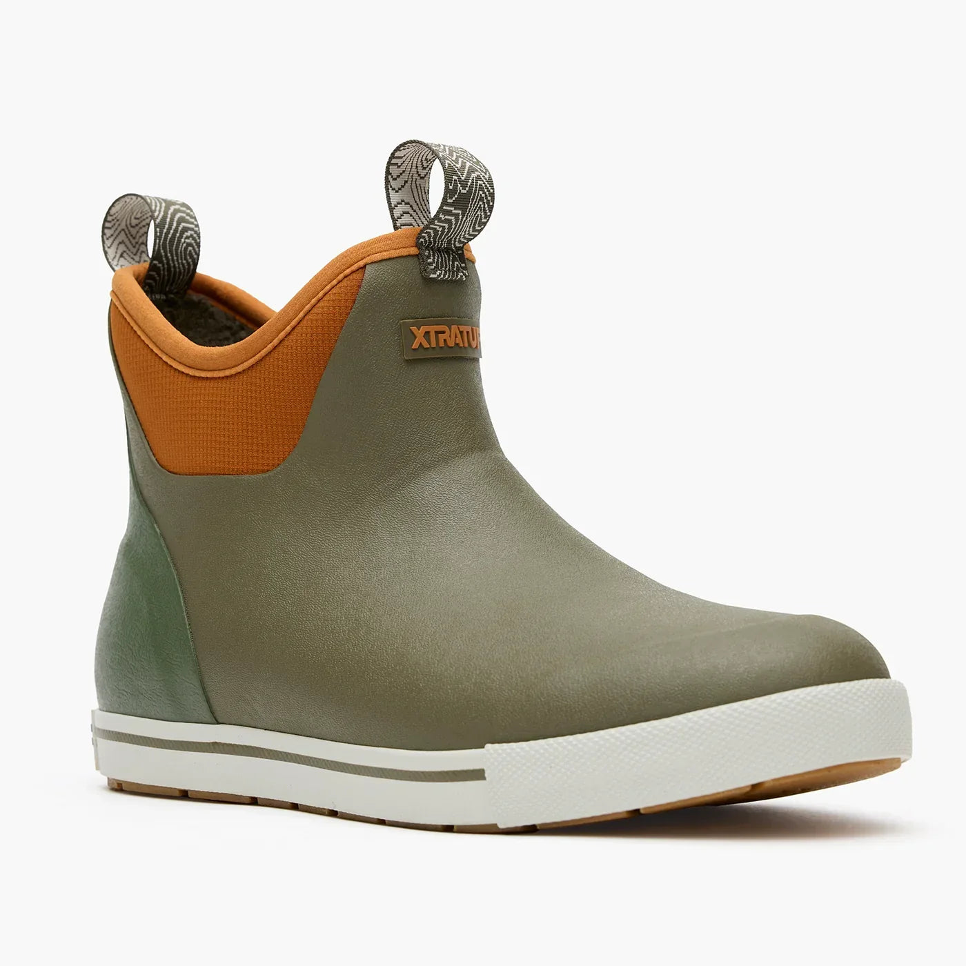 Men's XTRATUF Camp Fleece Lined Dark Olive/Spice 6 Inch Ankle Deck Boot XMADBC30