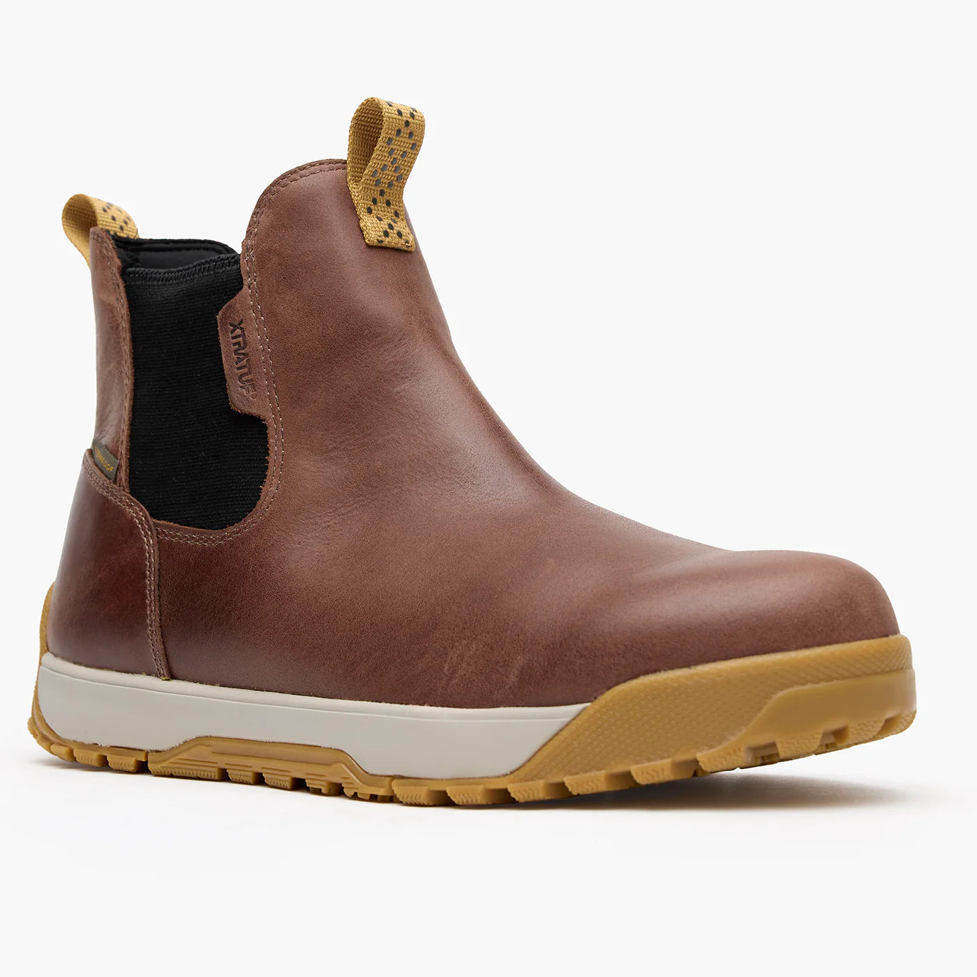 Men's XTRATUF Earth Brown Leather Ankle Deck Boot XMABL900