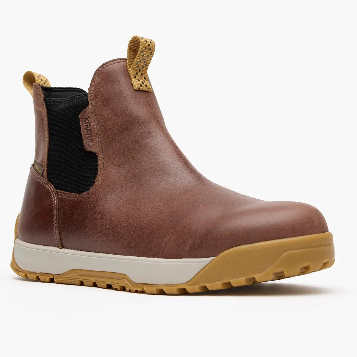 Men's XTRATUF Earth Brown Leather Ankle Deck Boot XMABL900