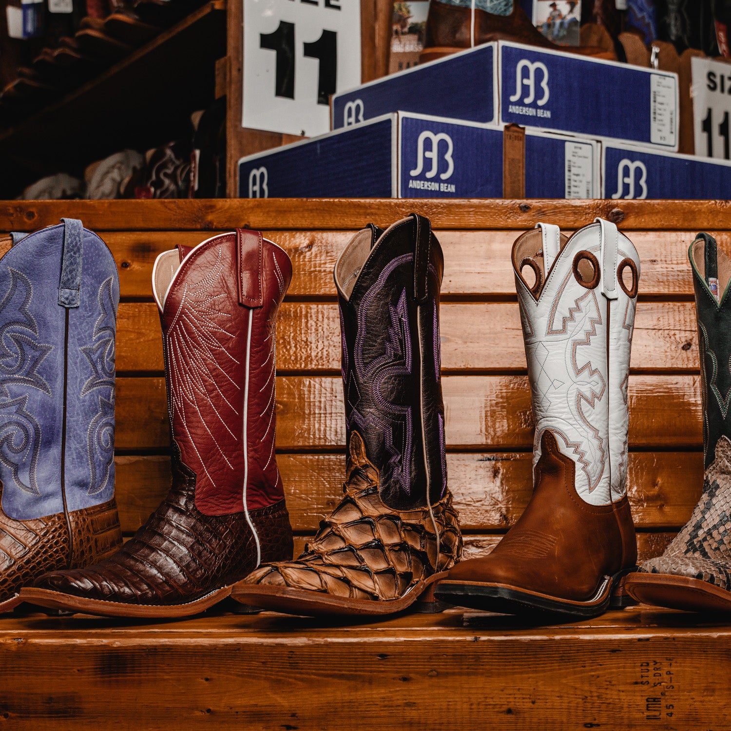 Photo of several different styles of boots