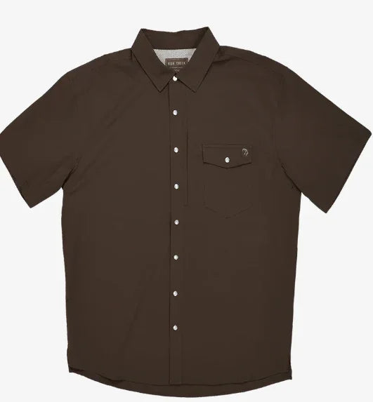 High Creek Men's Mocha 4 Mile Creek Pearl Snap Button Up HCBU0125