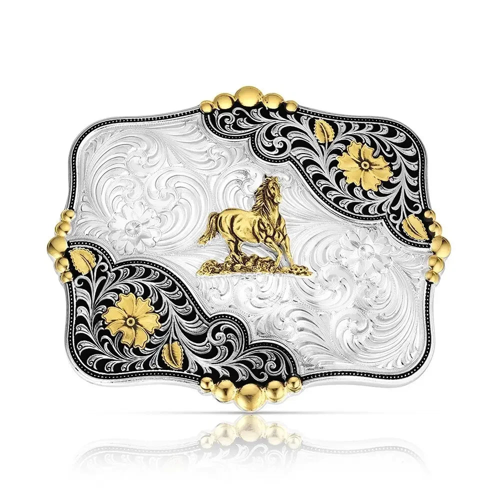 Montana Silversmith Timberline Buckle with Galloping Horse 58710-463M