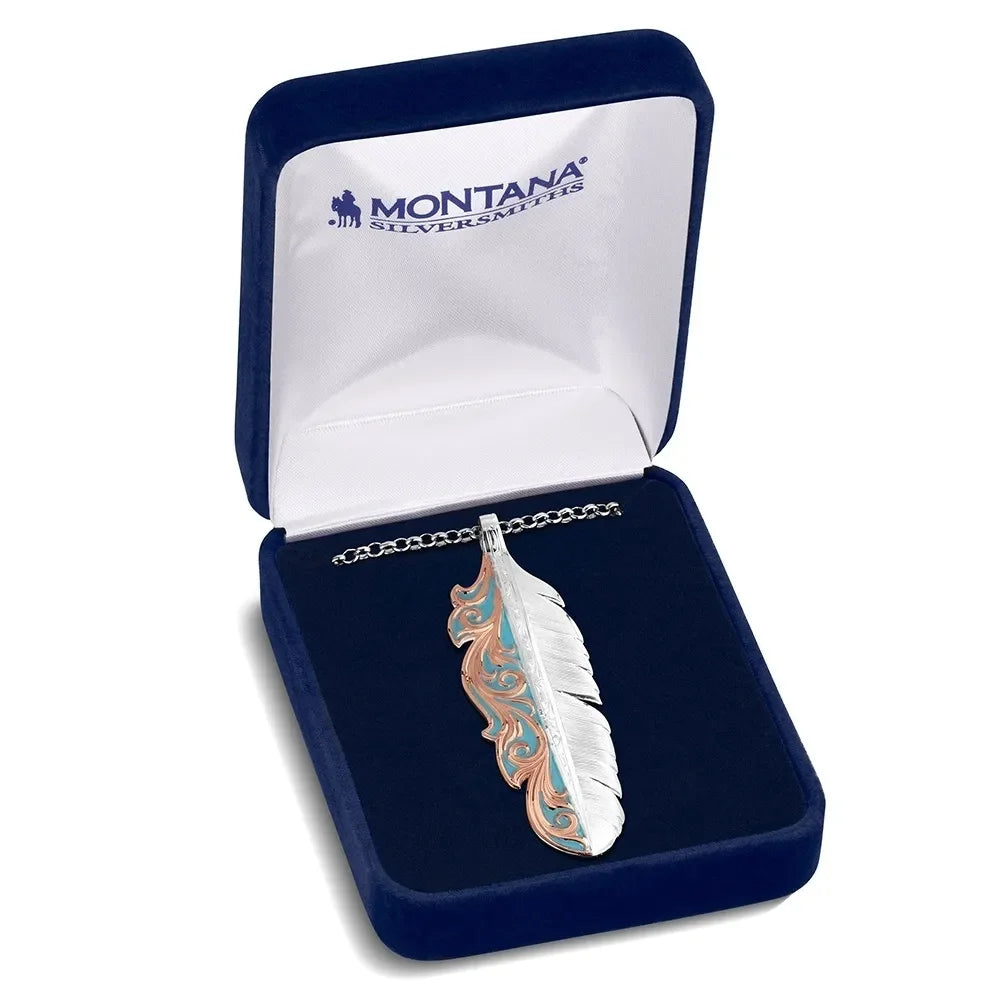Montana Silversmiths Alpine Glow Feather Necklace NC6405