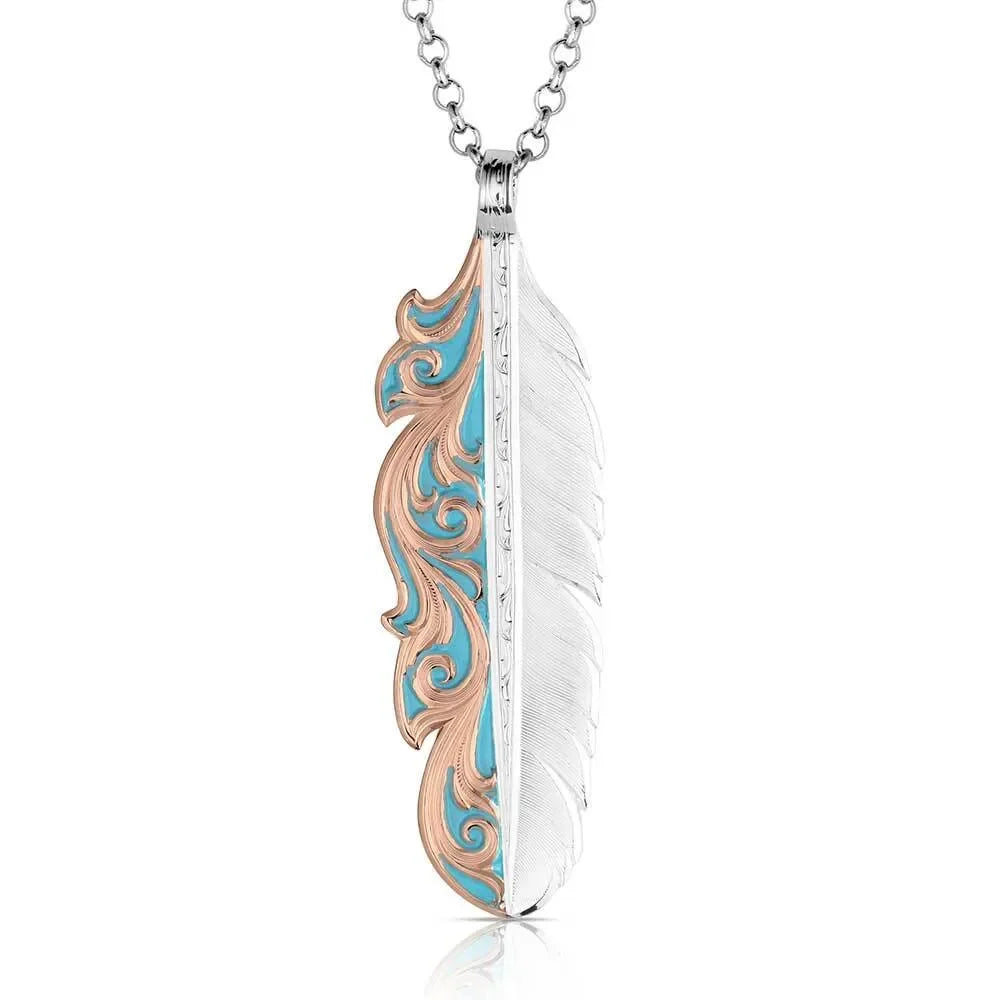 Montana Silversmiths Alpine Glow Feather Necklace NC6405