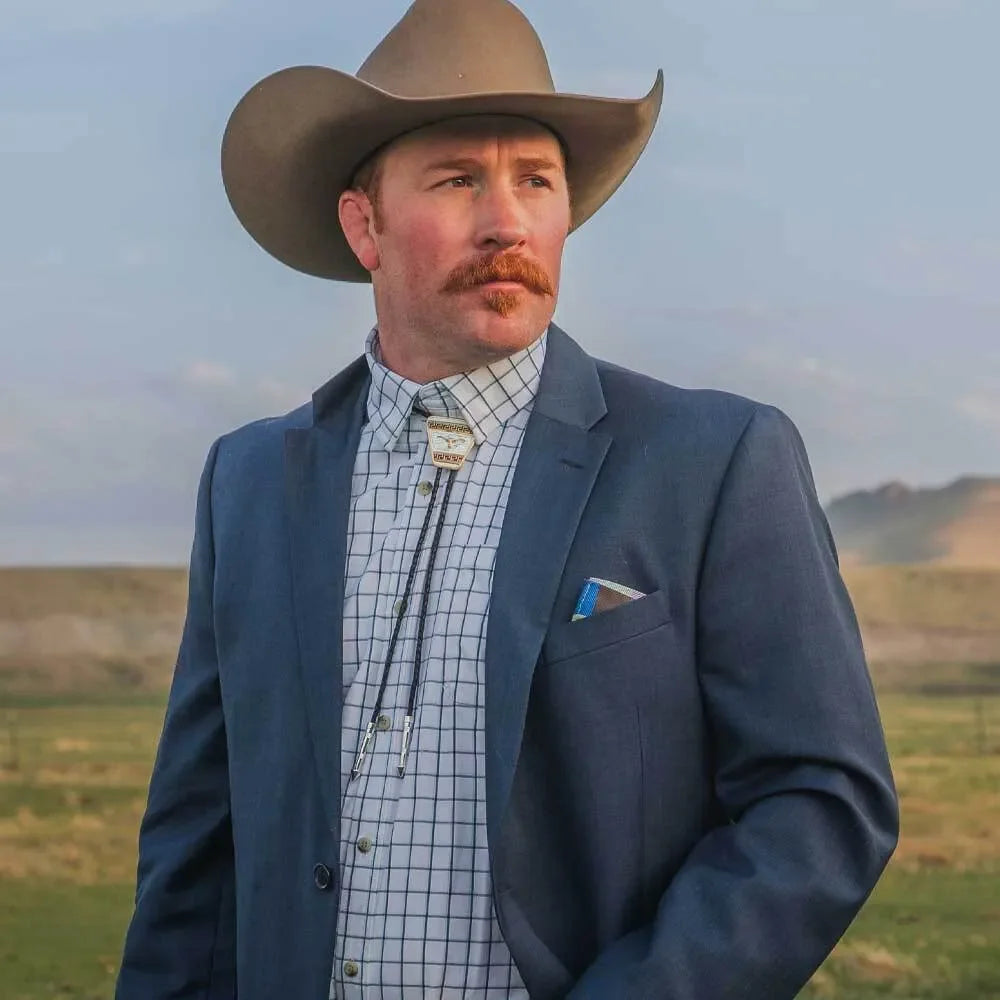 Montana Silversmiths Honor and Grit Bolo Tie with Longhorn BT6169-384S