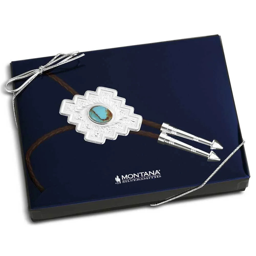 Montana Silversmiths Santa Fe Turquoise Bolo Tie BT5988