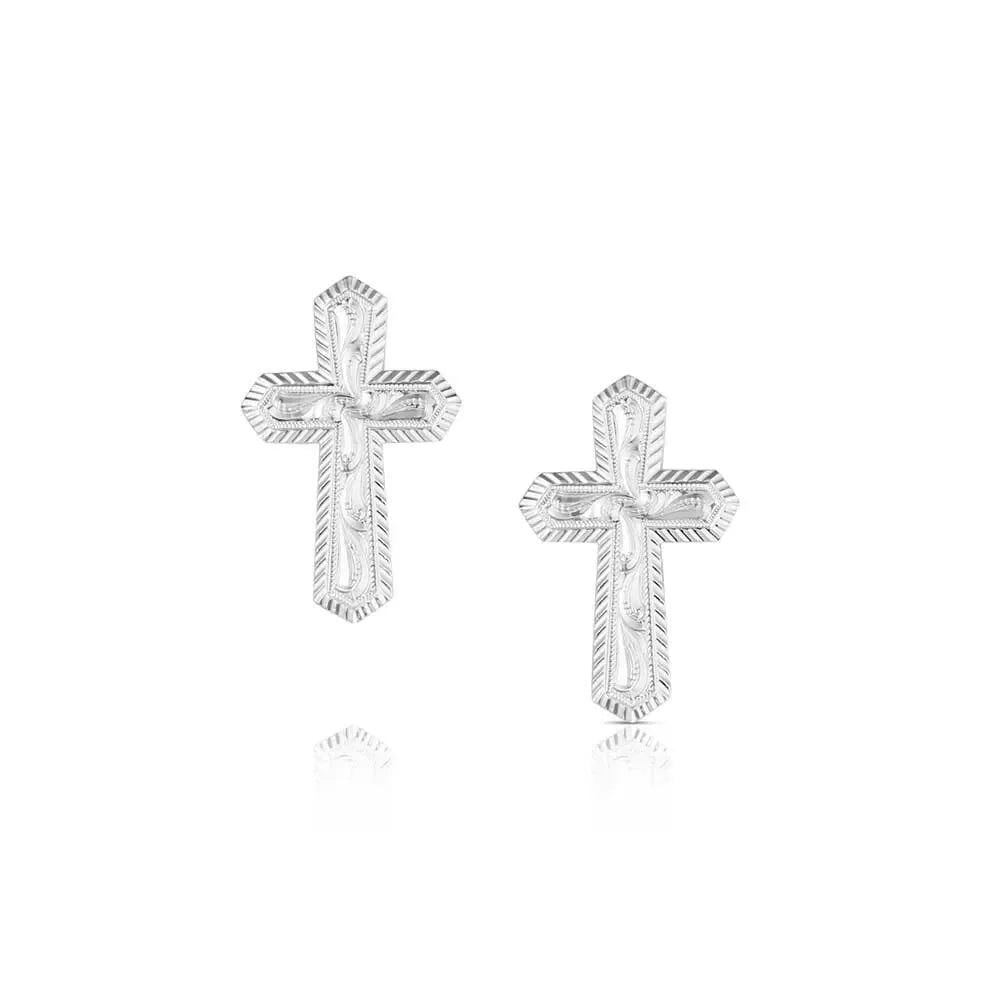 Montana Silversmiths Steadfast Faith Cross Earrings ER6583