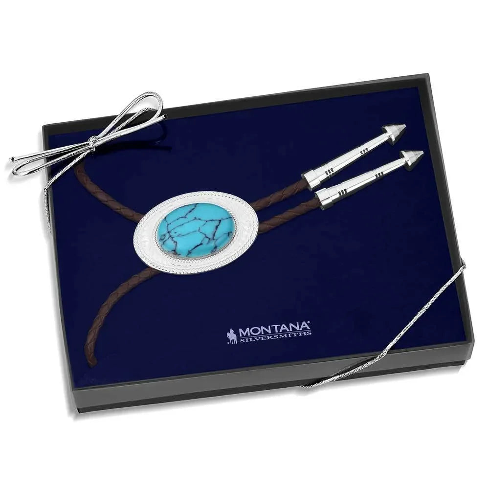 Montana Silversmiths The Outlaw Turquoise Bolo Tie BT6146TQ