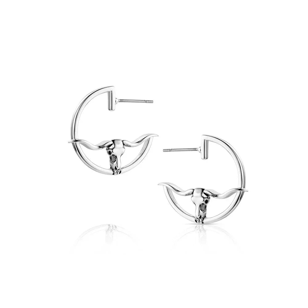 Montana Silversmiths Western Silhouette Longhorn Earrings ER6531