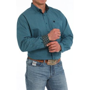 Men's Cinch Windowpane Button-Down Western Shirt MTW1105865 - Crazy House Western Wear