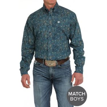 Men's Cinch Paisley Print Button-Down Western Shirt MTW1105888 - Crazy House Western Wear