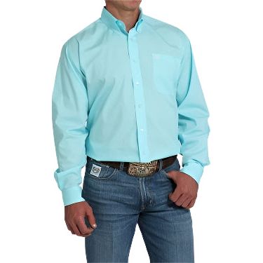 Men's Cinch Solid Button-Down Shirt - Turquoise MTW1105923 - Crazy House Western Wear