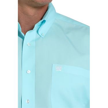 Men's Cinch Solid Button-Down Shirt - Turquoise MTW1105923 - Crazy House Western Wear