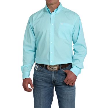Men's Cinch Solid Button-Down Shirt - Turquoise MTW1105923 - Crazy House Western Wear