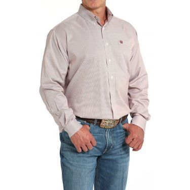 Men's Cinch Striped Button-Down Shirt- Pink MTW1105924 - Crazy House Western Wear