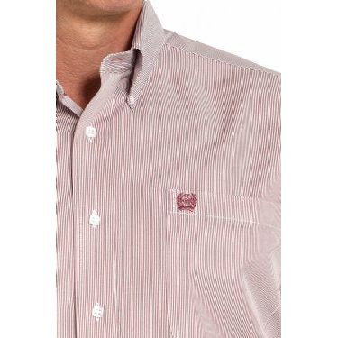Men's Cinch Striped Button-Down Shirt- Pink MTW1105924 - Crazy House Western Wear