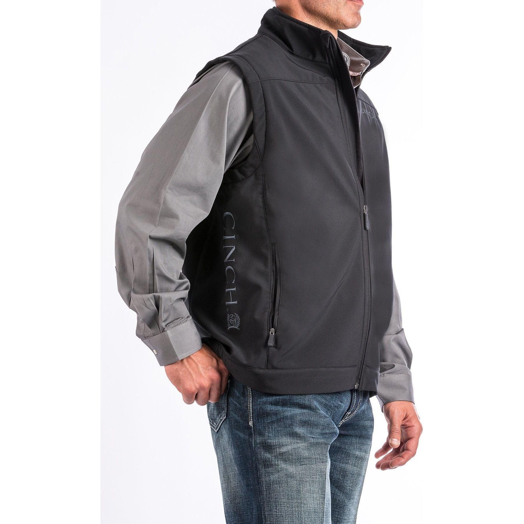 Men's Cinch Black Bonded Vest mwv1012010 - Crazy House Western Wear
