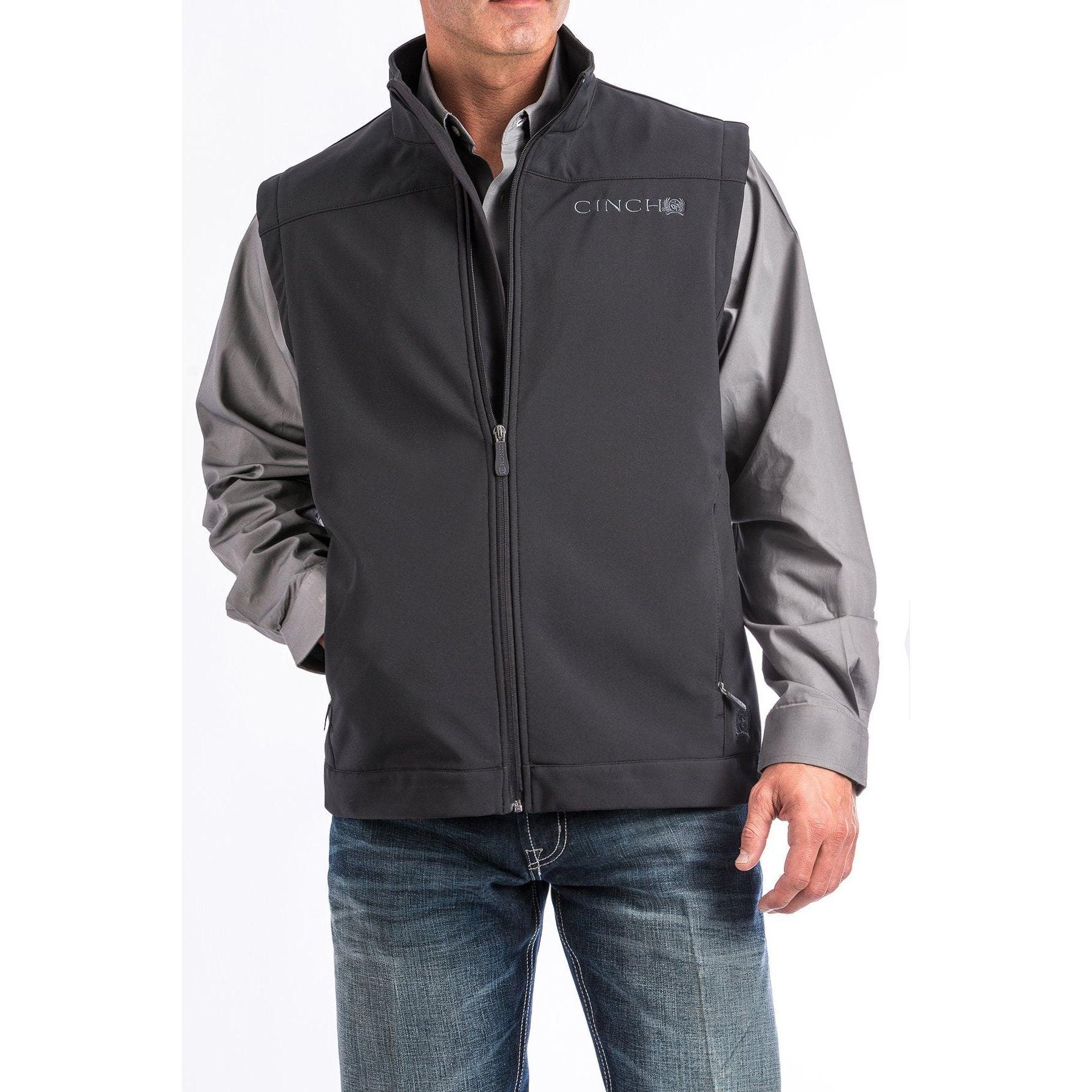 Men's Cinch Black Bonded Vest mwv1012010 - Crazy House Western Wear