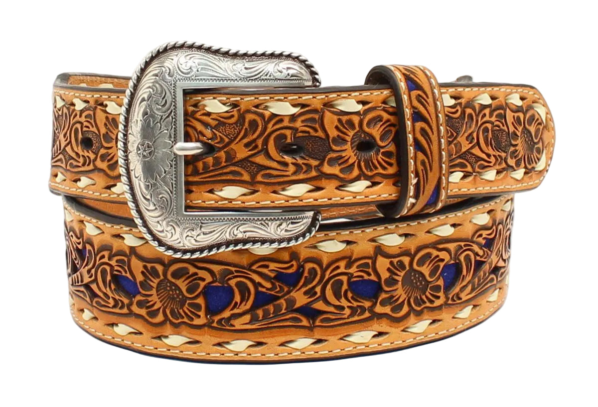 Men's Nocona Tan with Blue Accent Leather Belt N2498727