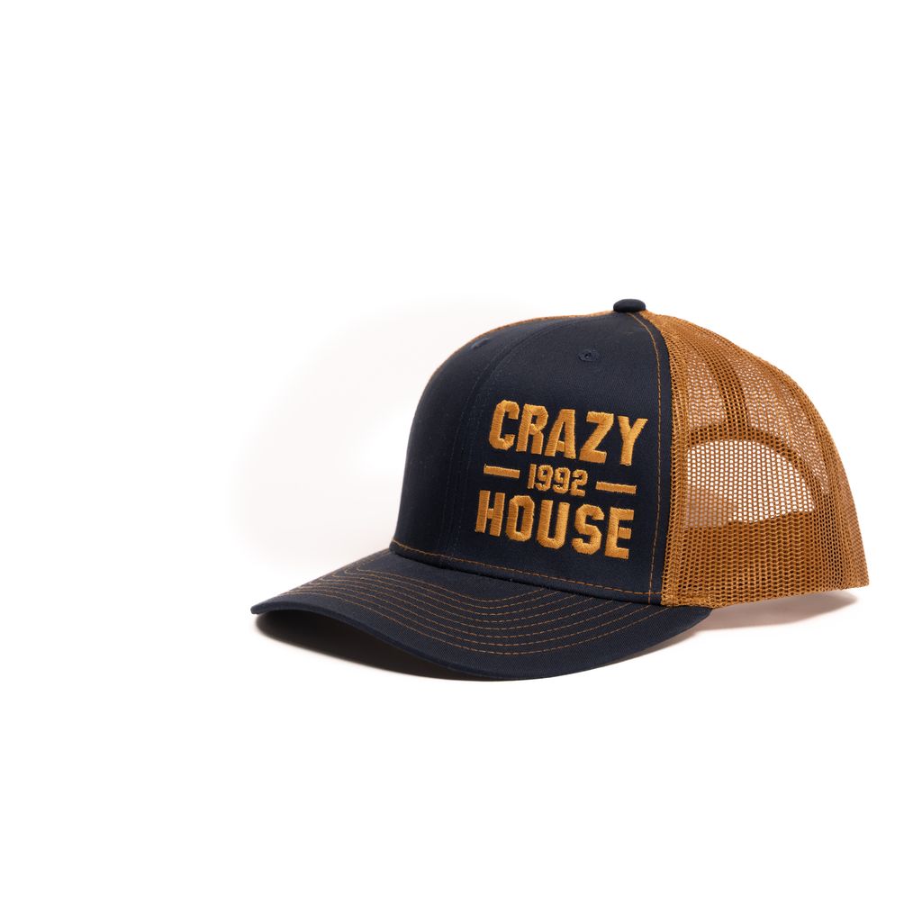 Crazy House Unisex Navy and Caramel Snapback with Stitching - Crazy House Western Wear