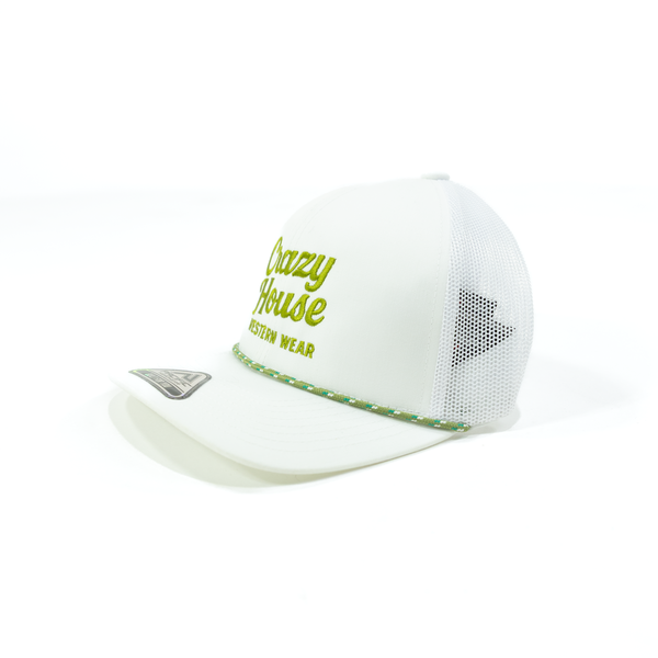 Crazy House White Mesh Snapback Cap