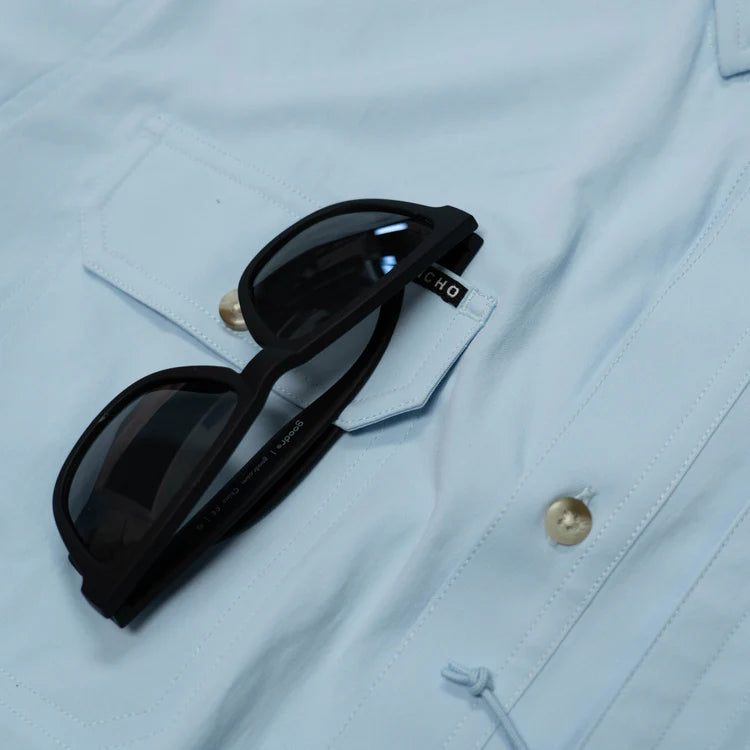 Men's Poncho "Blue Steel" Short Sleeve Button Up Shirt